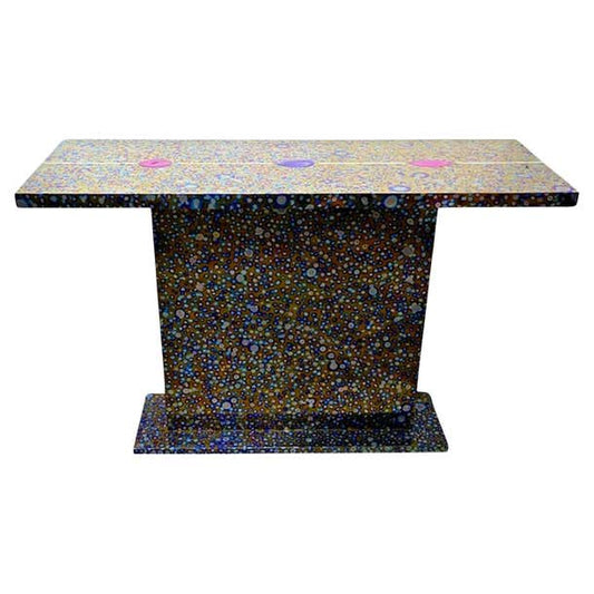 Colorful Contemporary Patinated Titanium Console by Xavier Menessier