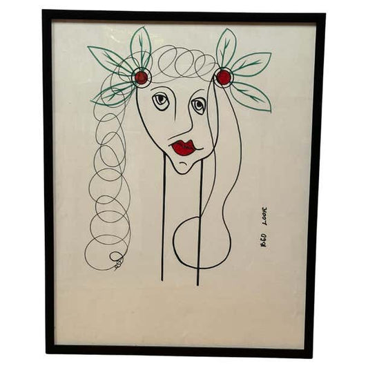 Minimalist Line Drawing Girl Portrait as homage to Picasso's Head of a Woman