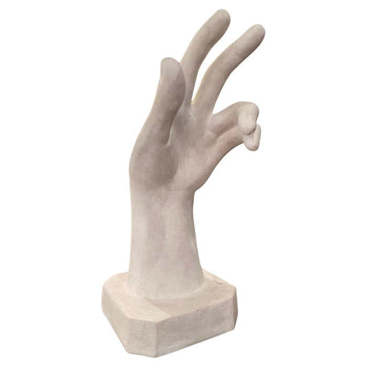 The Hand, White Fiberglas Sculpture inspired by August Rodin
