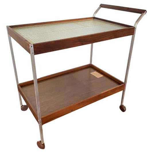 Mid-Century Salton Hotable Automatic Food Warmer Rolling Bar Cart