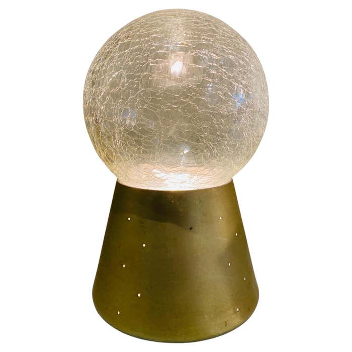 Small Crystal Ball Round Table Lamp