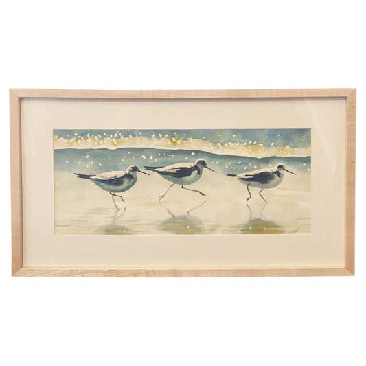 Sandpippers by the Shore, Watercolor by Ruth Norland Cline