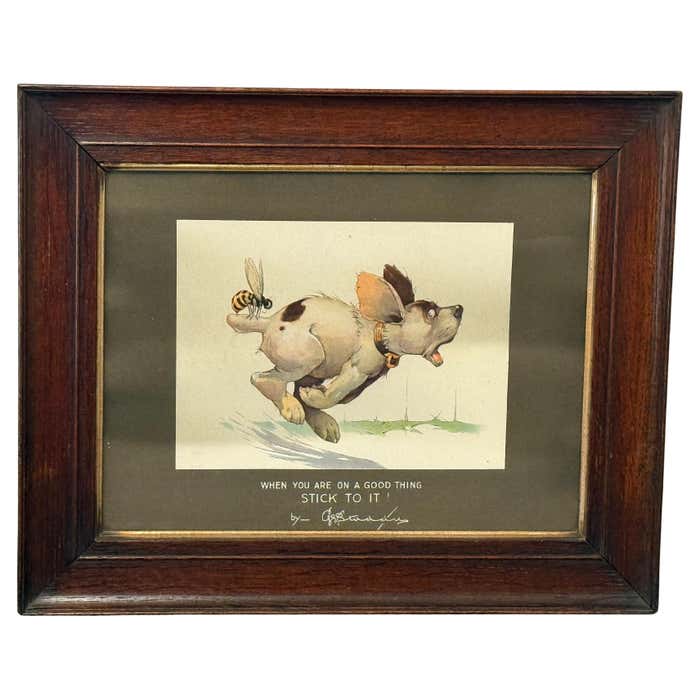 "If You See a Good Thing, Go For It!" Satirical Print by George Studdy