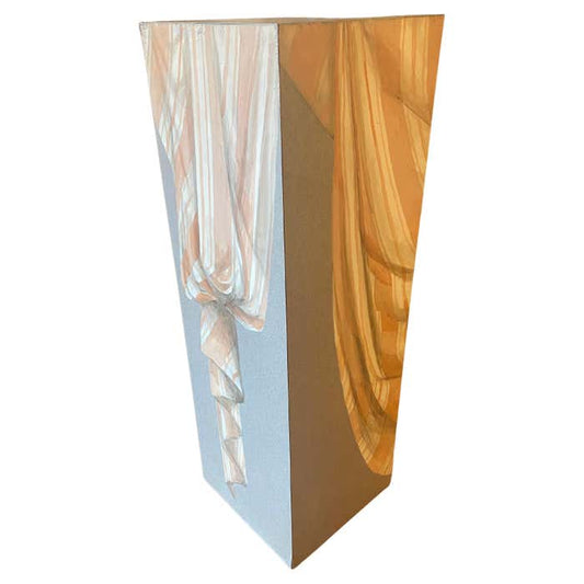 Unique Hand-painted Trompe l'œil Drapery Design Pedestal