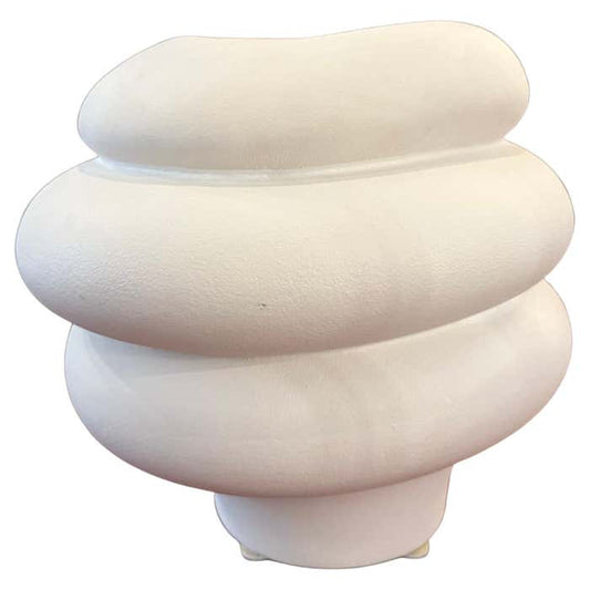 Modern Minimalist Spiral White Ceramic Vase