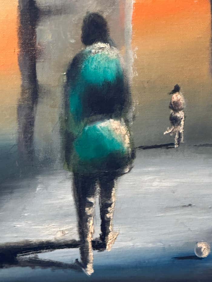 "Hope : Between Earth and Heaven" Surrealist Acrylic on Canvas by Eugene Hawkins