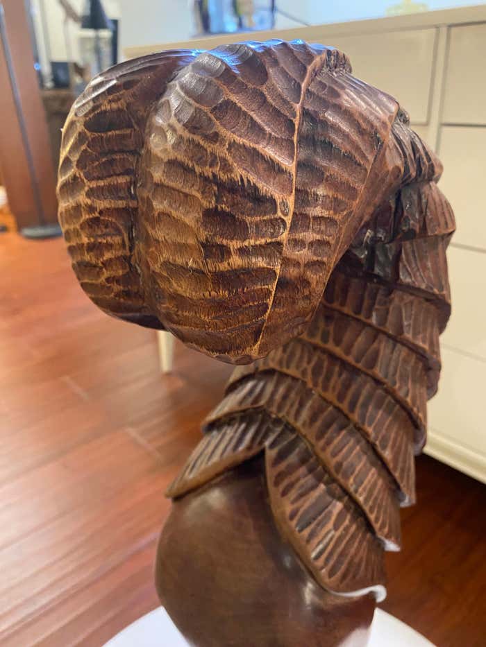 "Ritual In Wood" Mid-Century African Wood Bust