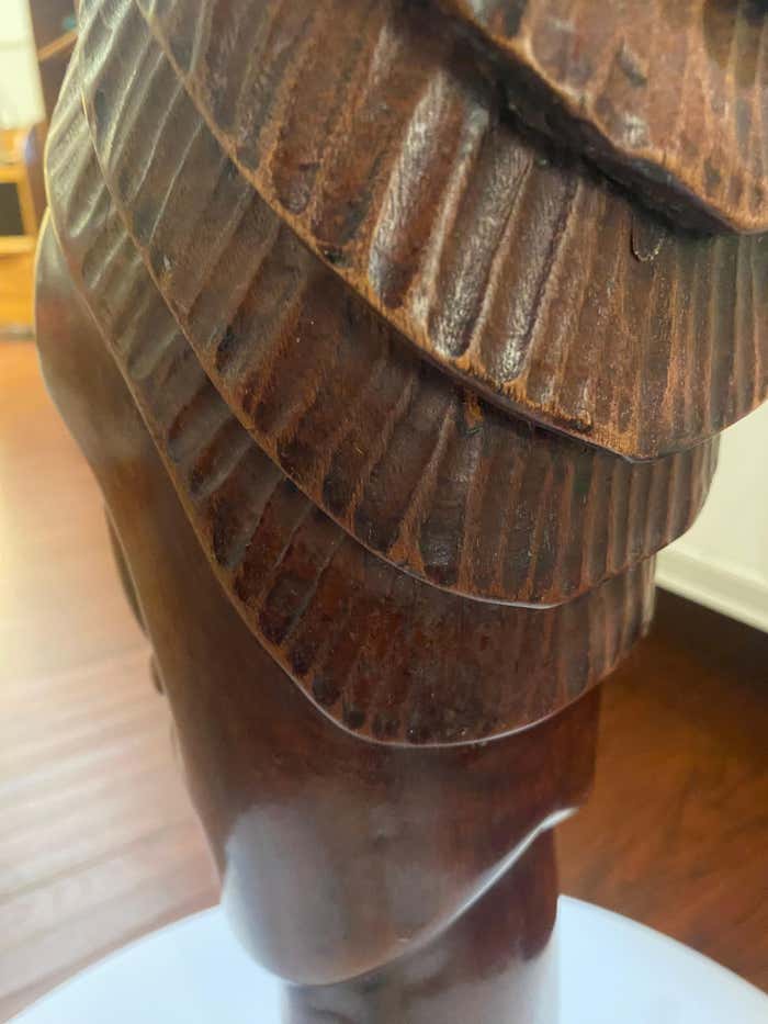 "Ritual In Wood" Mid-Century African Wood Bust