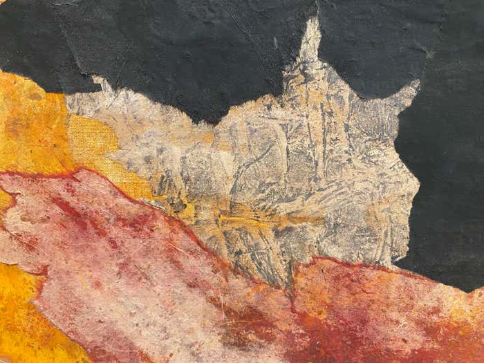 Large Orange And Black Abstract Expressionist Painting by Shirley Bleviss