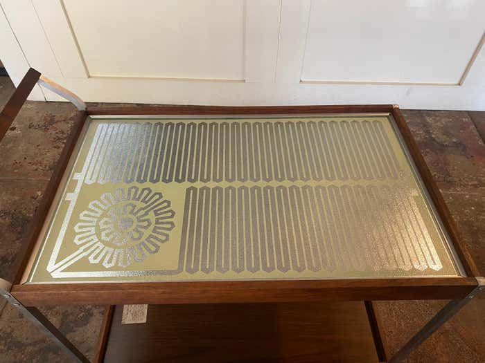Mid-Century Salton Hotable Automatic Food Warmer Rolling Bar Cart