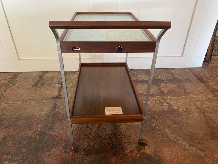 Mid-Century Salton Hotable Automatic Food Warmer Rolling Bar Cart