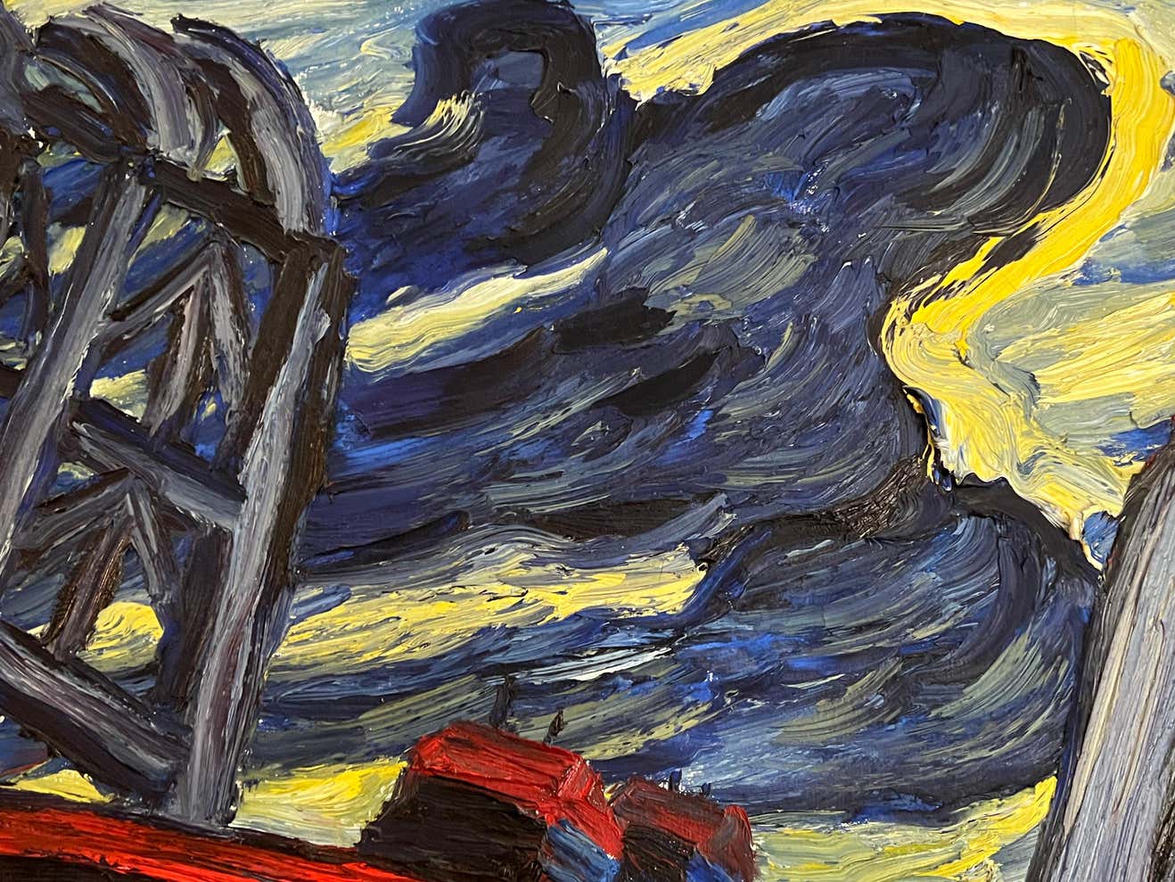 "Iron Bridge" Oil Painting on Canvas 1989 by Paul Weingarten