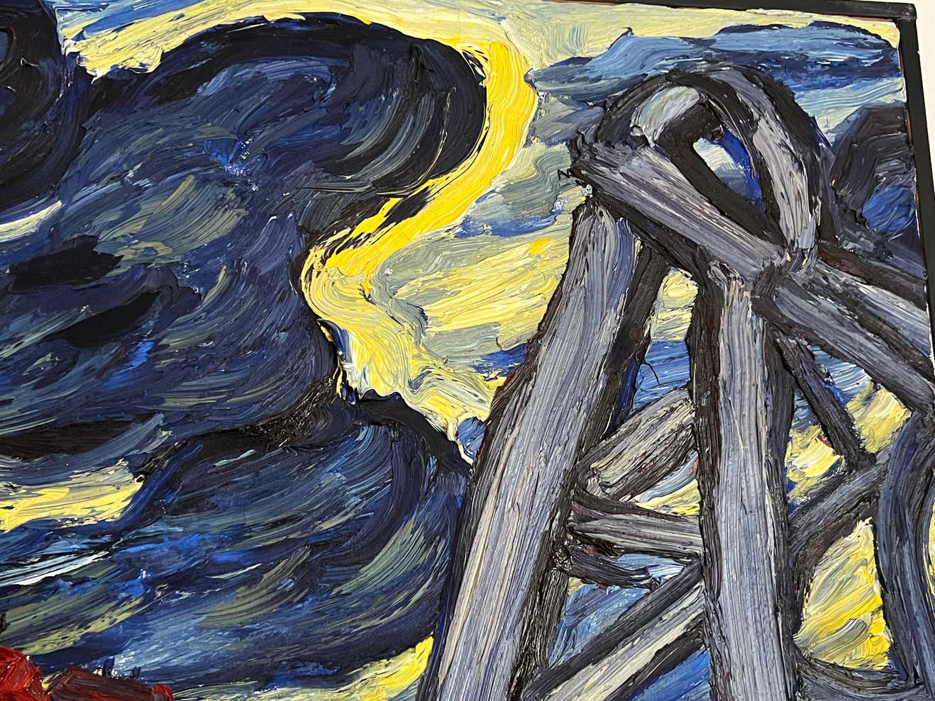 "Iron Bridge" Oil Painting on Canvas 1989 by Paul Weingarten