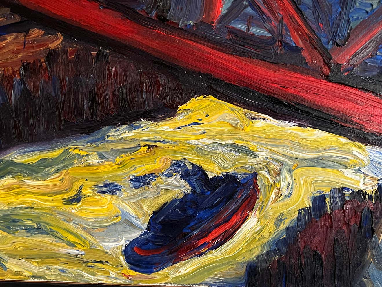 "Iron Bridge" Oil Painting on Canvas 1989 by Paul Weingarten