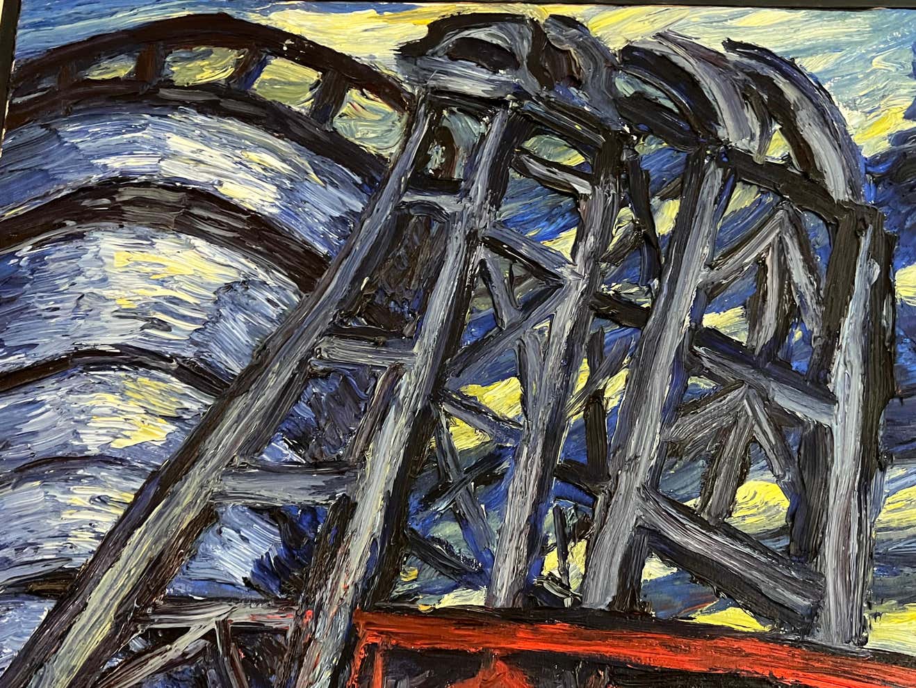 "Iron Bridge" Oil Painting on Canvas 1989 by Paul Weingarten