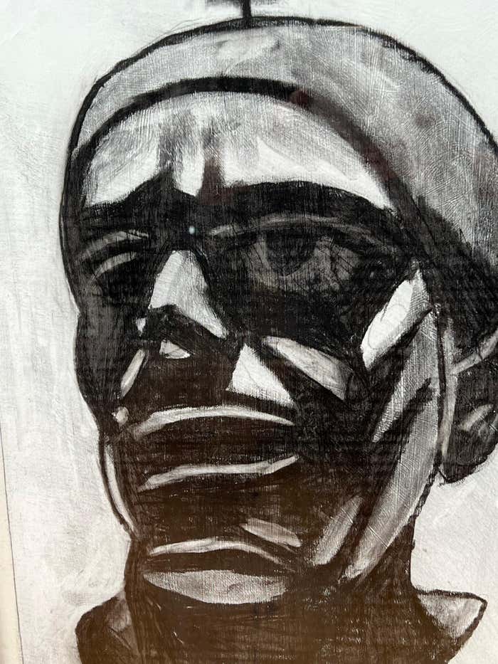 "Mesmerizing Twins" Black and White Drawing by Christopher Mark Brennan