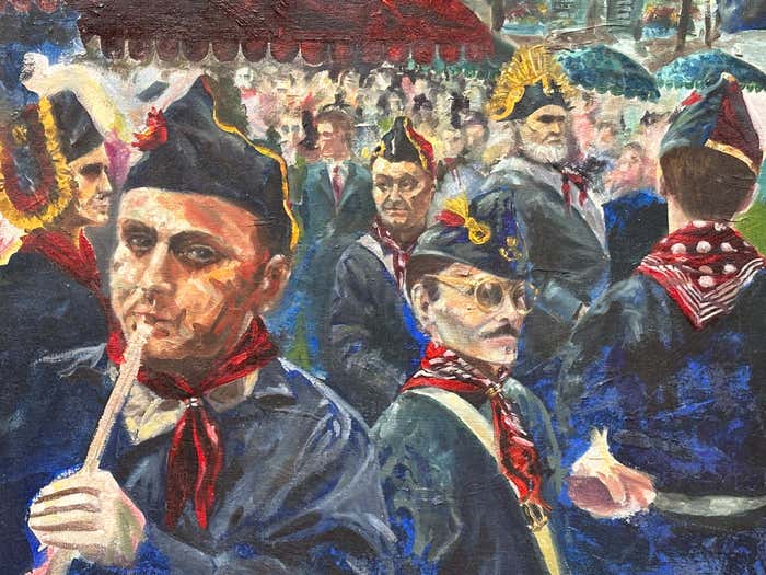 "Military Joy" - Oil Painting of Soldiers of the Kingdom of Croatia-Slavonia