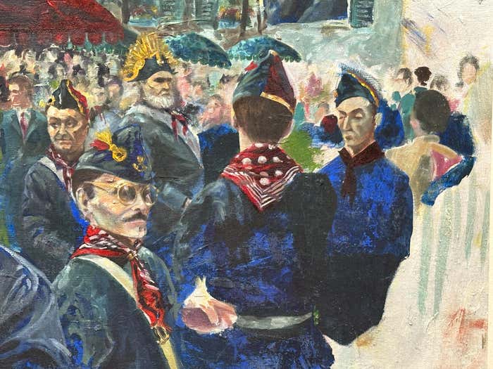 "Military Joy" - Oil Painting of Soldiers of the Kingdom of Croatia-Slavonia