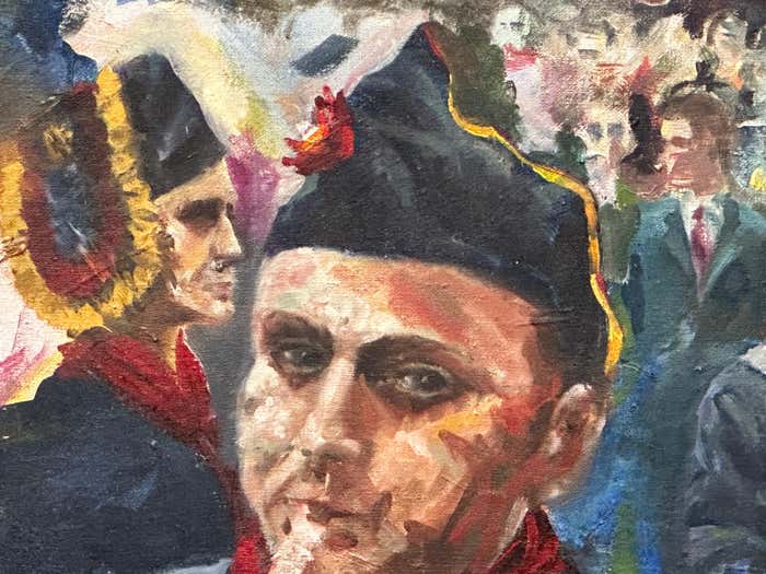 "Military Joy" - Oil Painting of Soldiers of the Kingdom of Croatia-Slavonia
