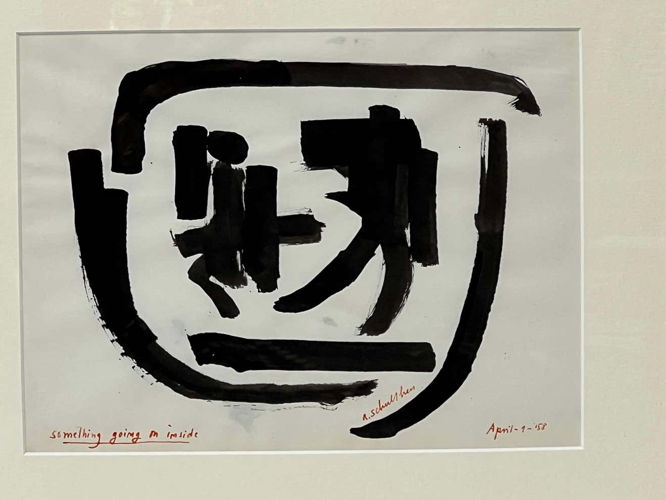 "Something Going on Inside" Drawing by Amalia Schulthess - 1958
