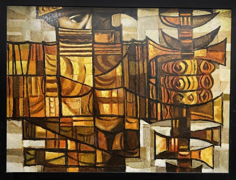 Large Enigmatic Abstract Oil Painting