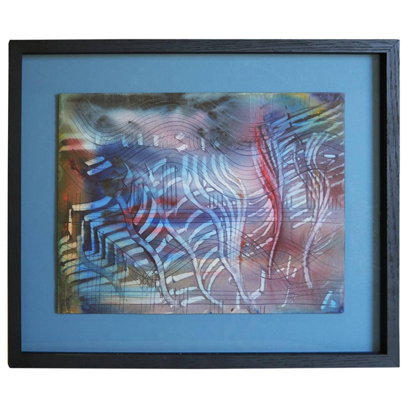 Rythmic Abstract Watercolor by Barry Bleach #2