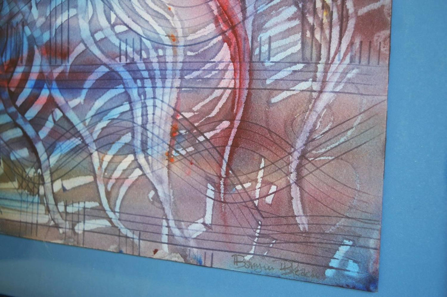 Rythmic Abstract Watercolor by Barry Bleach #2