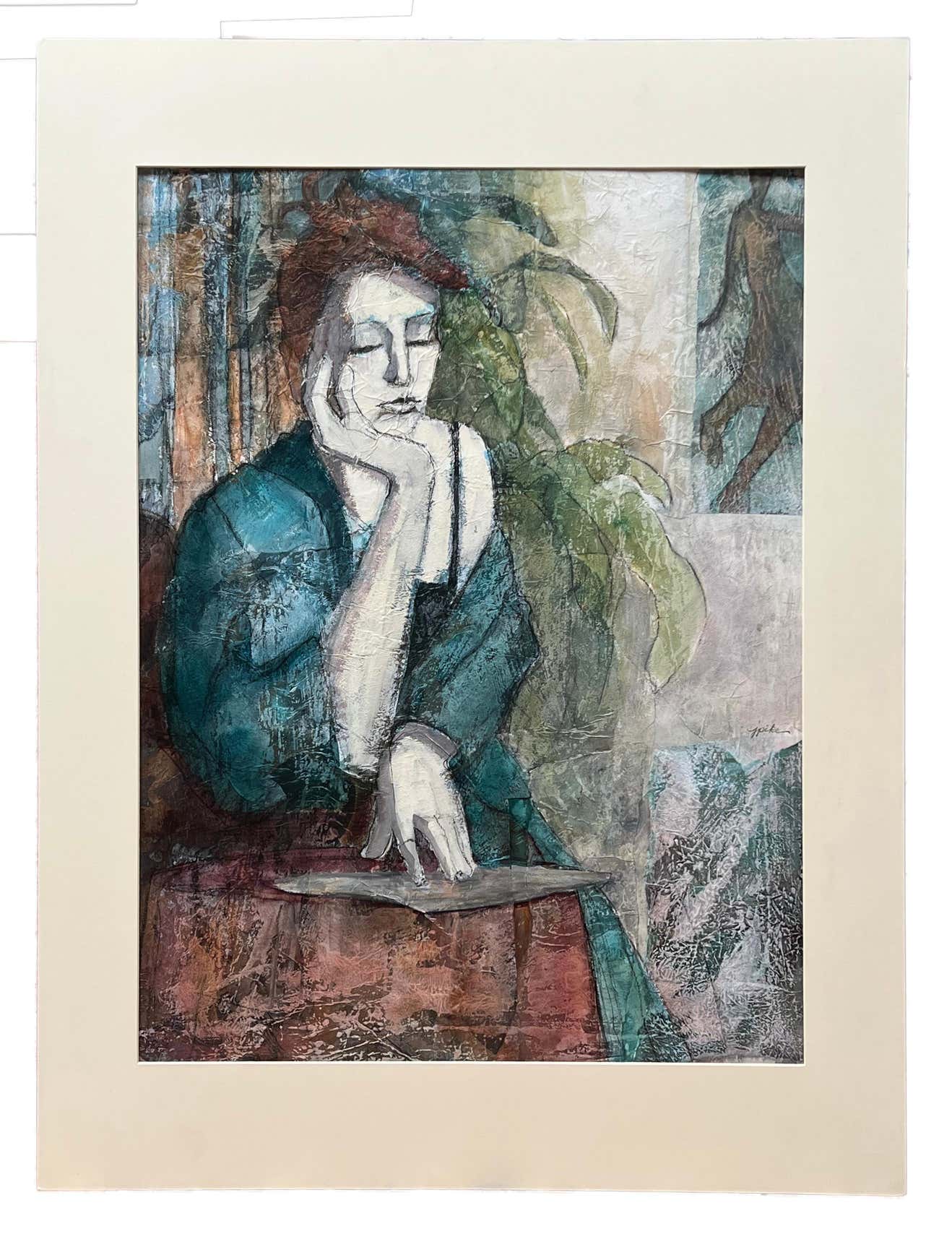 Mixed Media Impressionist Portrait #1 by Judy Pike
