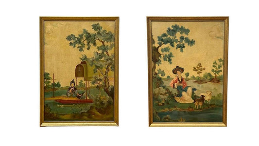 19th Century Painting of the Chinese Countryside - a Pair