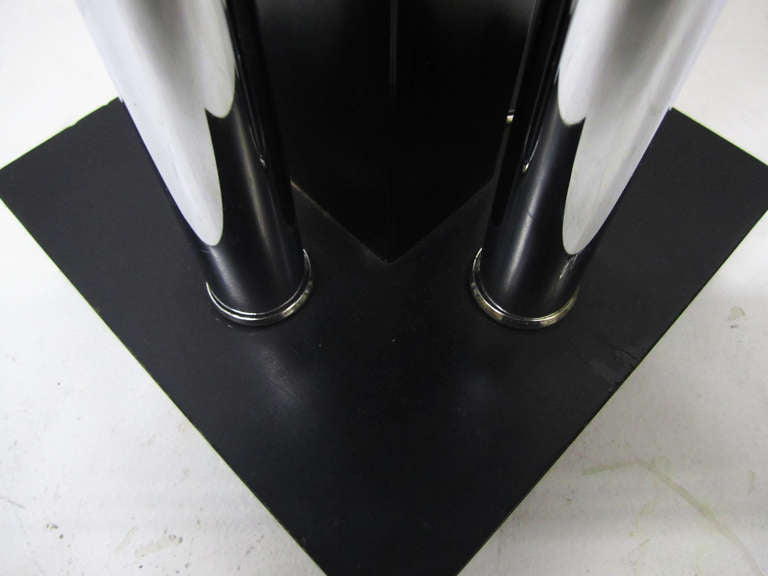 Modern Tubular Chrome Column Lamp