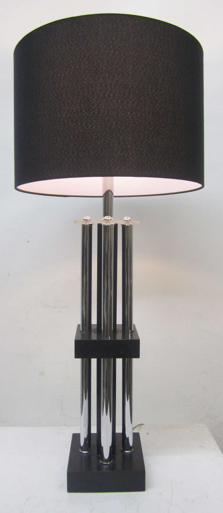 Modern Tubular Chrome Column Lamp