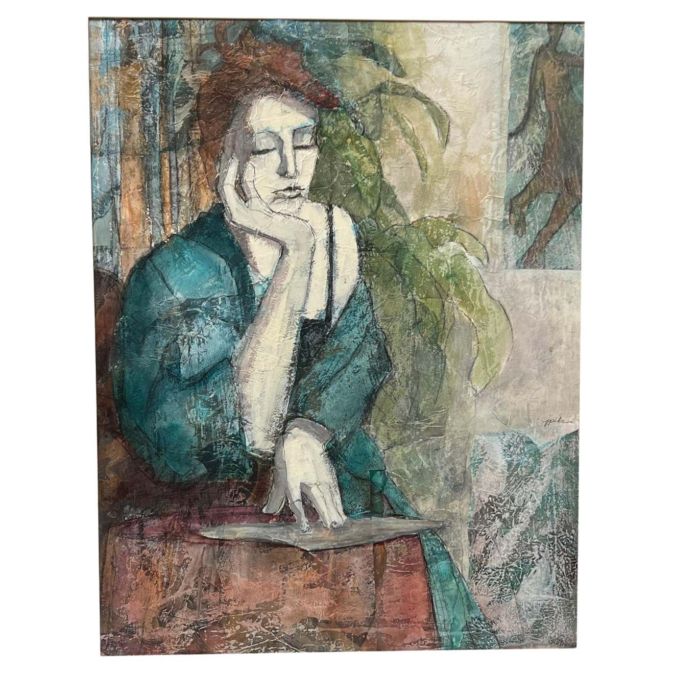 Mixed Media Impressionist Portrait #1 by Judy Pike