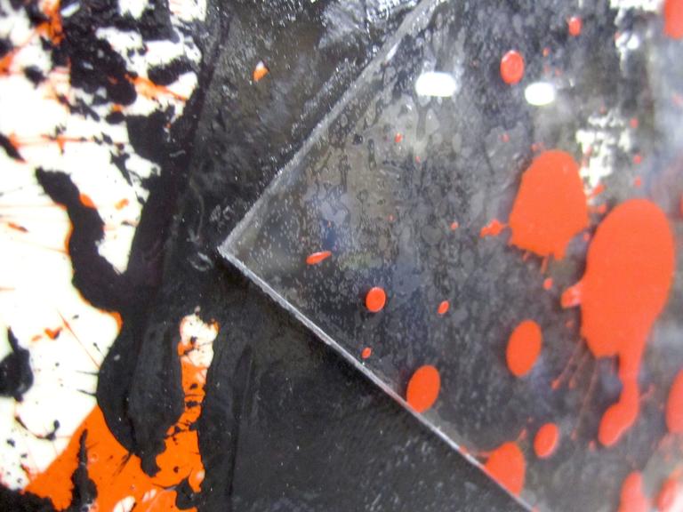 Geometric Acrylic Abstract Mandala Painting in Red by Gerald Campbell