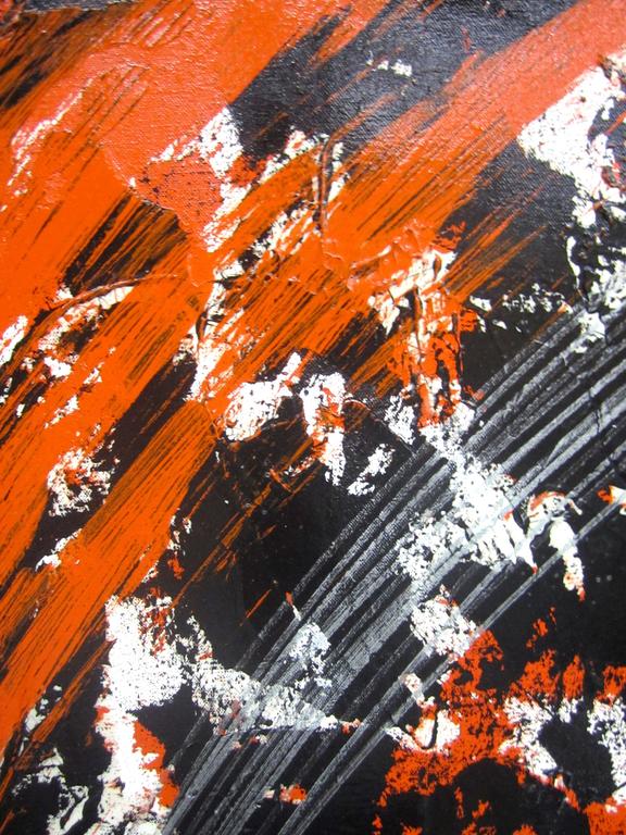 Geometric Acrylic Abstract Mandala Painting in Red by Gerald Campbell