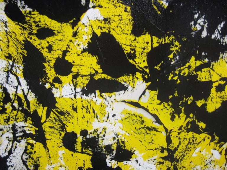 Geometric Acrylic Abstract Mandala Painting in Yellow by Gerald Campbell