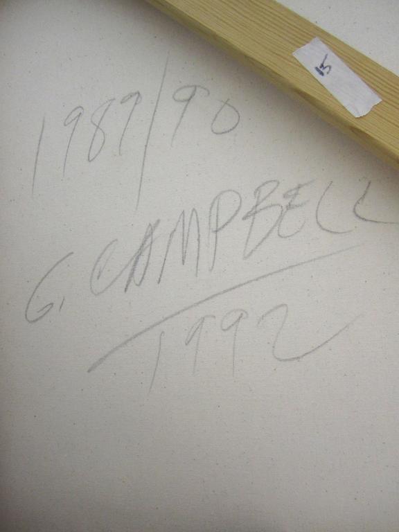 Geometric Acrylic Abstract Mandala Painting in Yellow by Gerald Campbell