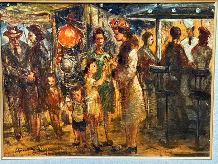 "Family at the Fairground" by Painter Edgar Kiechle