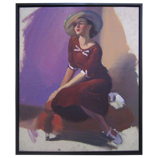 Unfinished Portrait of a Young Lady in Violet, circa 1940s