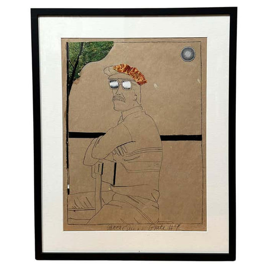 "Mysterious Mustachioed Man with Shades on" Mixed Media #9 by Patti Quin