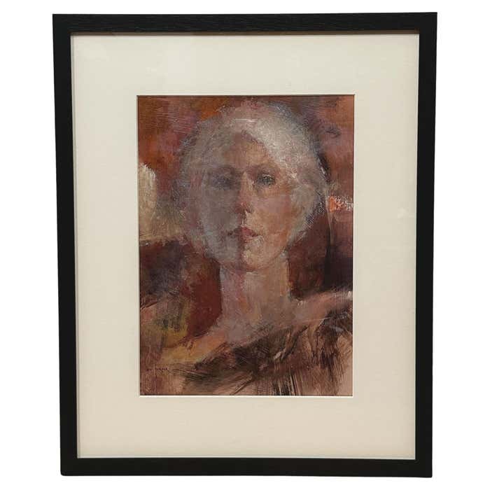 Mesmerising Woman Portrait - Gouache by Max Turner