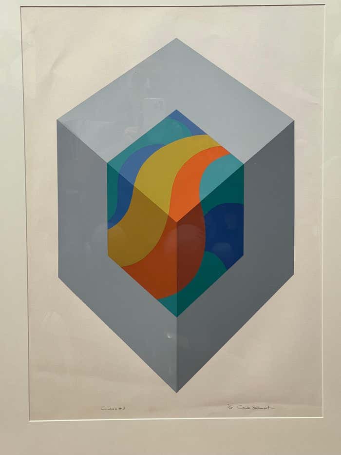 Cube #3" Constructivist Lithograph by Chester Solomont