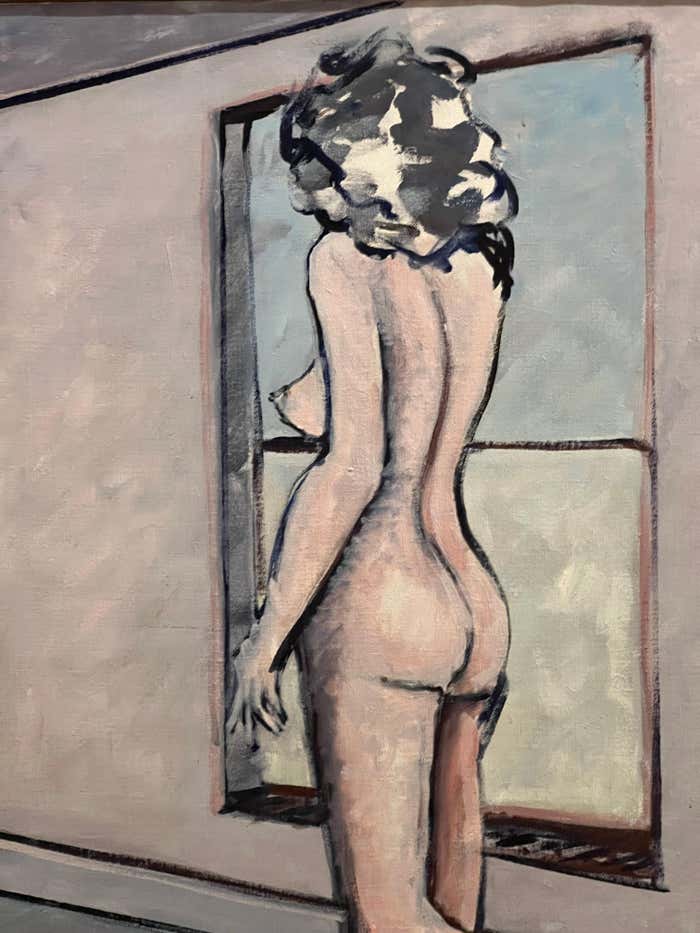 Walking Nude At the Window Oil Painting on Canvas by John Kaucher