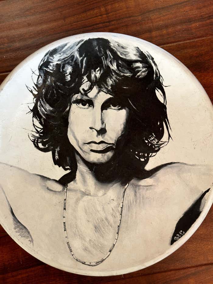 Pop Art Black & White Large Collector Plate of Jim Morrison