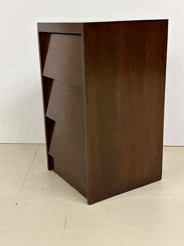 Pair of Dark Stained Solid Birch Nightstands/Side Tables- 1950s