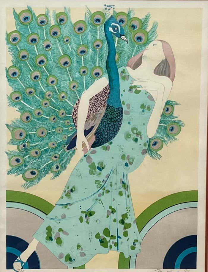 The Woman and the Peacock Lithograph by Mr. Blackwell 114/250