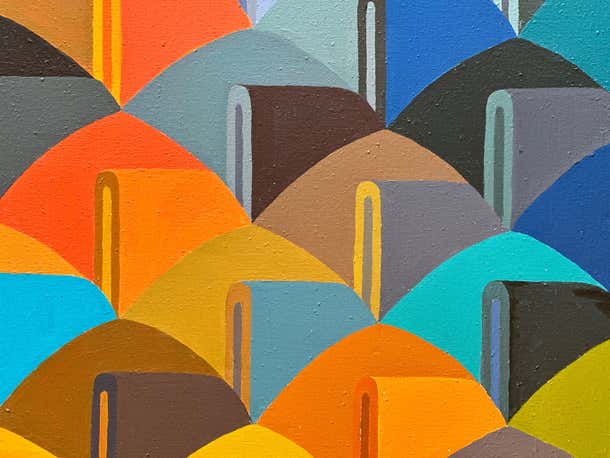 Colorful Abstract oil Painting not Signed