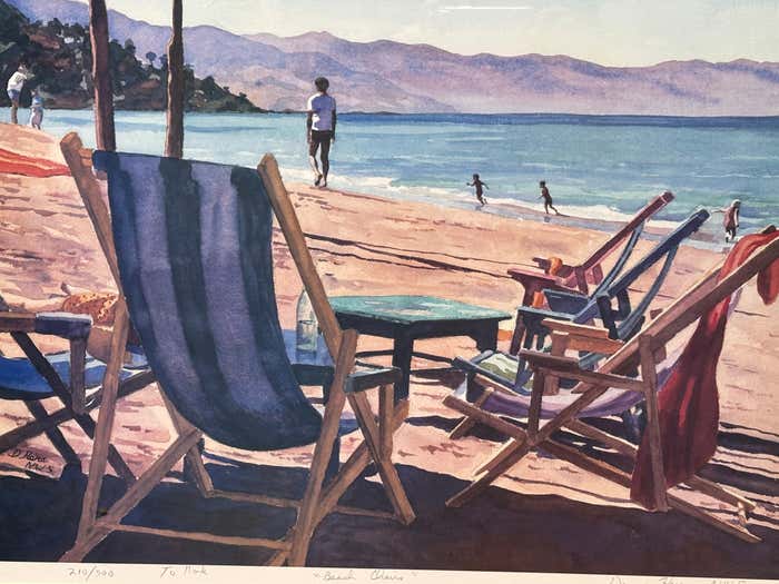 Beach Landscape Lithograph by Dennis Hare