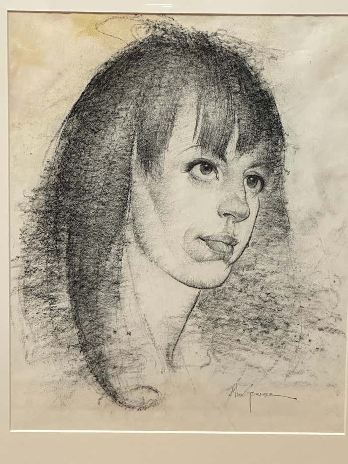 Black and White Charcoal Portrait of a Woman by Max Turner