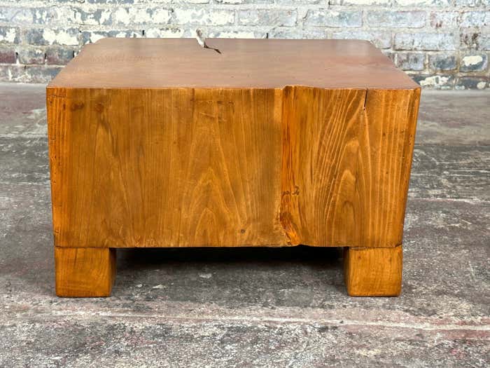 Rough Low Square Chestnut Pedestal