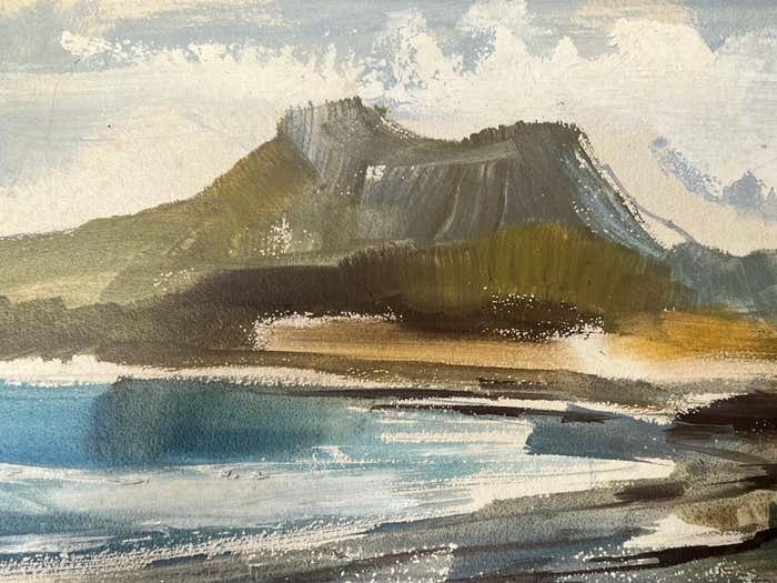 Pair of Waikiki Bay Landscape Oil Paintings